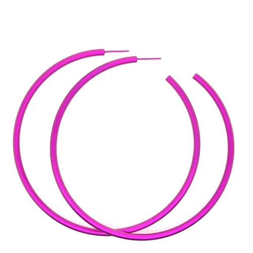 Extra Large Pink Round Hoop Earrings